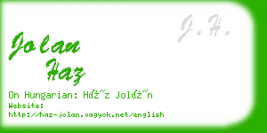 jolan haz business card